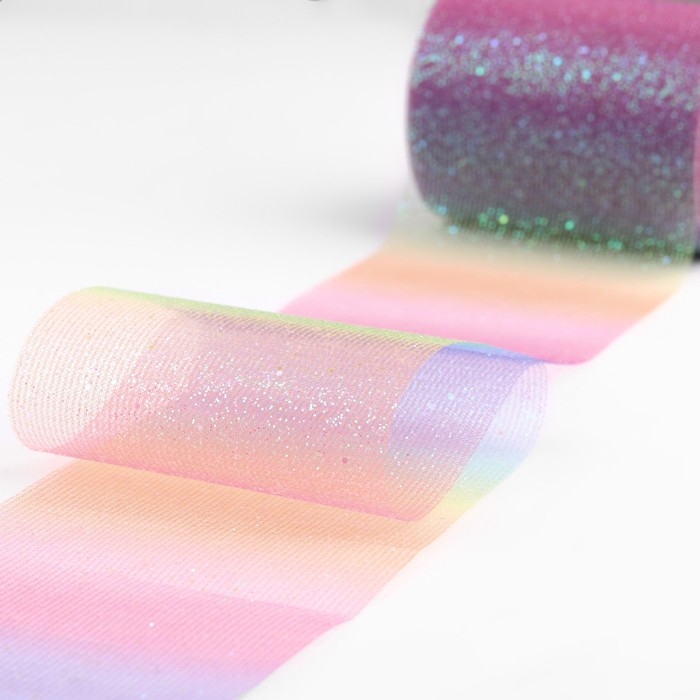 Фатин с глиттером «Радуга», 7,5 см, 11 ± 1 г/кв.м, 9 ± 0,5 м, цвет красный №3 Фатин с глиттером «Радуга», 7,5 см, 11 ± 1 г/кв.м, 9 ± 0,5 м, цвет красный №3