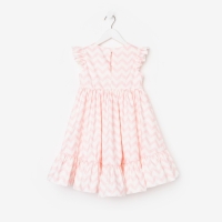 Платье для девочки KAFTAN &laquo;Зигзаг&raquo;, размер 34 (122-128), цвет белый/розовый