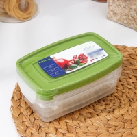 Набор контейнеров пищевых &laquo;Каскад&raquo;, 700 мл, 3 шт, прозрачный, крышка микс