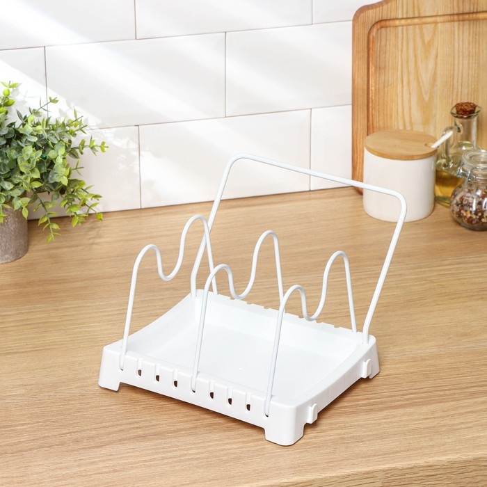 Держатель для крышек с поддоном, 25&times;18,5&times;4,5 см, цвет МИКС