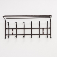 Вешалка настенная с полкой на 6 крючков, цвет медный Вешалка настенная с полкой на 6 крючков, цвет медный