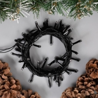 Гирлянда «Нить» 5 м, IP20, тёмная нить, 50 LED, свечение жёлтое, 8 режимов, 220 В Гирлянда «Нить» 5 м, IP20, тёмная нить, 50 LED, свечение жёлтое, 8 режимов, 220 В