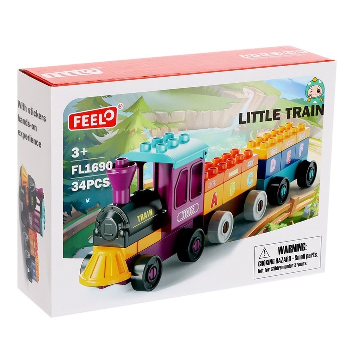 Конструктор ЖД &laquo;Поезд алфавит&raquo;, 34 детали