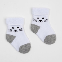 Носки детские махровые, цвет белый, размер 12-14 Носки детские махровые, цвет белый, размер 12-14