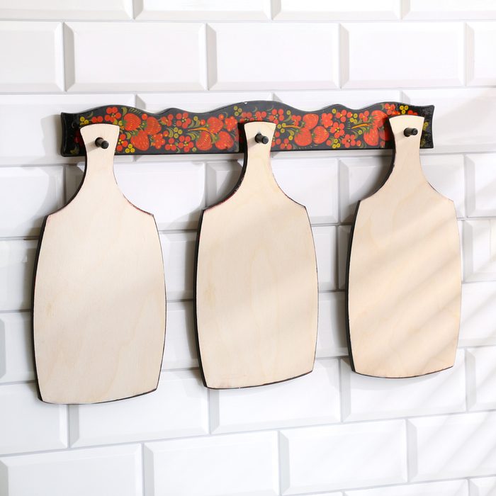 Набор Доски 3 шт и держатель 48&times;33&times;1 см хохлома