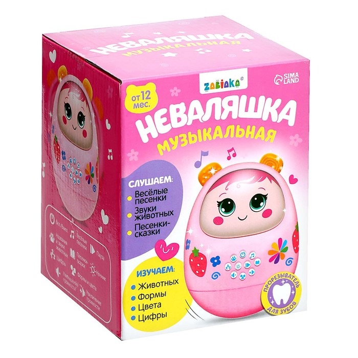 Музыкальная неваляшка &laquo;Мой малыш&raquo;, звук, свет, цвет розовый
