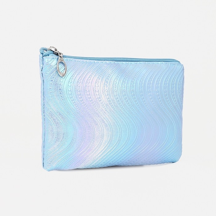 Набор косметичек 2 в 1 на молниях, цвет голубой