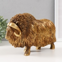 Сувенир полистоун "Овцебык" золотой 27х9,5х16,8 см Сувенир полистоун "Овцебык" золотой 27х9,5х16,8 см