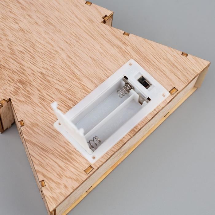 Светодиодная фигура &laquo;Ёлка с оленем&raquo; 14 &times; 22.5 &times; 4 см, дерево, батарейки АААх2 (не в комплекте), свечение тёплое белое