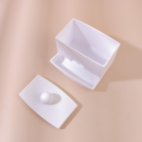 Органайзер для ватных палочек, с крышкой, 9 &times; 6,5 &times; 7,5 см, цвет белый