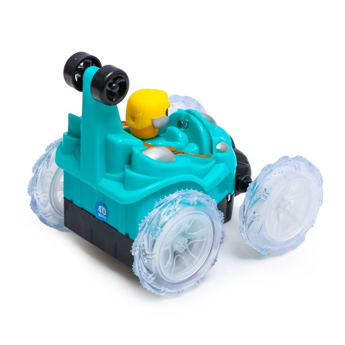 Машина-перевёртыш радиоуправляемая «Трюк», работает от батареек, световые эффекты, цвет синий Машина-перевёртыш радиоуправляемая «Трюк», работает от батареек, световые эффекты, цвет синий