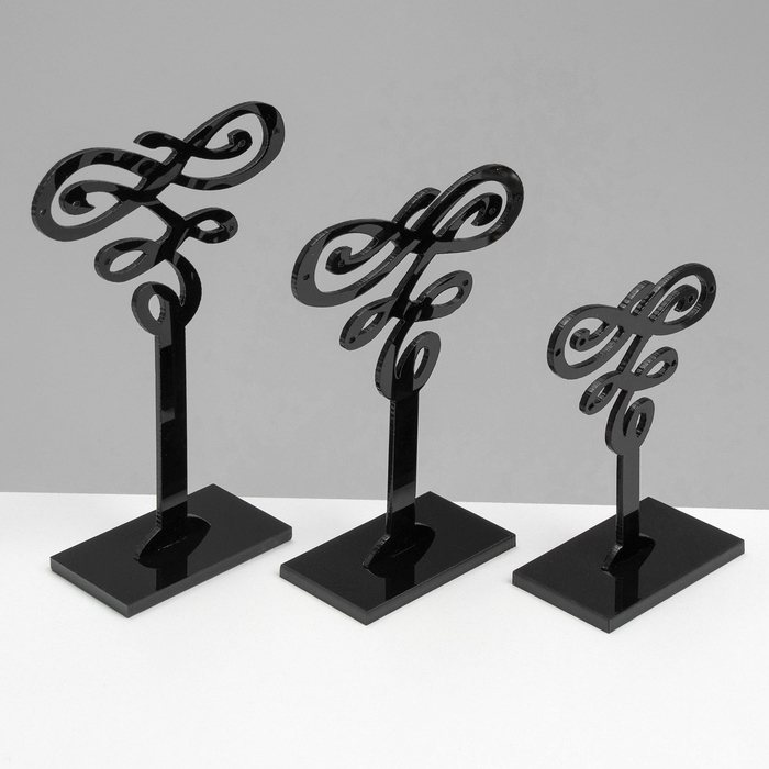 Подставка под серьги (набор 3 шт.) декор 9,5×7×11 см, цвет чёрный Подставка под серьги (набор 3 шт.) декор 9,5×7×11 см, цвет чёрный