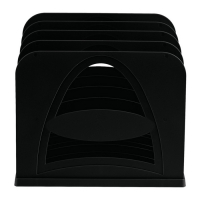 Подставка для журналов и бумаг (сортер) Стамм, сборная, 4 отделения, черная Подставка для журналов и бумаг (сортер) Стамм, сборная, 4 отделения, черная