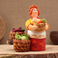 Ковровская игрушка "Скамейка Бабка с урожаем", керамика Ковровская игрушка "Скамейка Бабка с урожаем", керамика