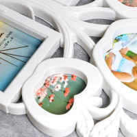 Фоторамка пластик на 5 фото 5,5х7, 9,5х11, 10х15, 10х10 см "Яблоня" белая 39,5х27,5х2 см