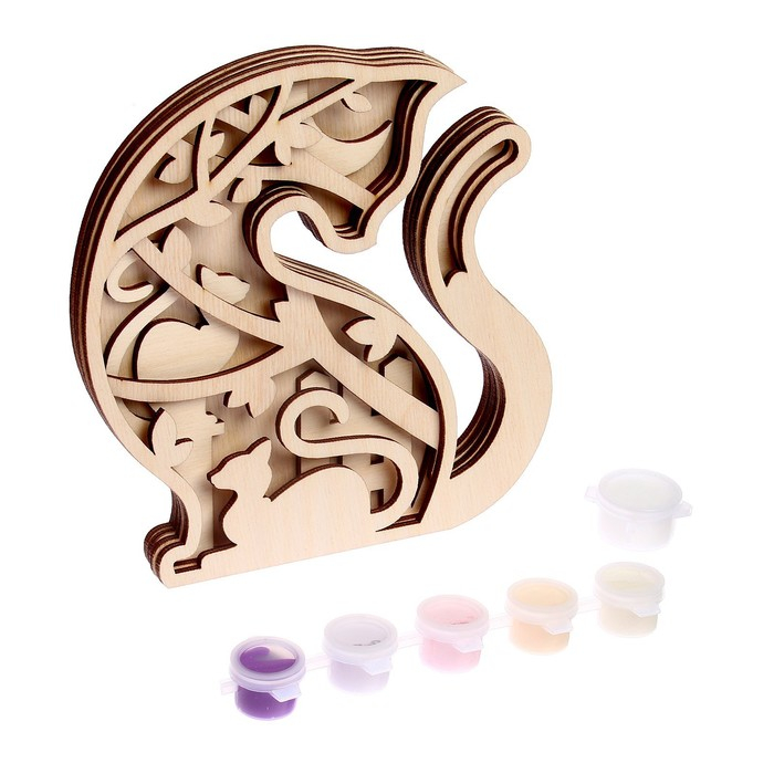 Роспись по дереву &laquo;Кошка&raquo;