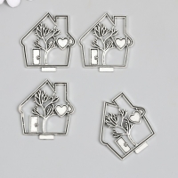 Декор для творчества металл "Дом любви" серебро 4,2х3,9 см Декор для творчества металл "Дом любви" серебро 4,2х3,9 см