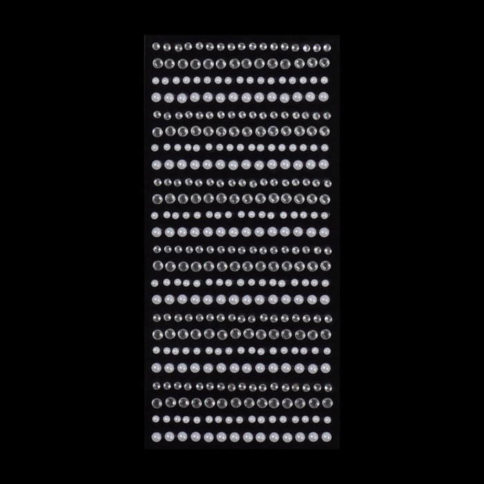 Стразы жемчужные для декора ногтей, на клеевой основе, цвет серебристый/белый