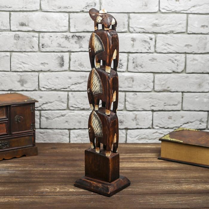 Сувенир дерево "Четыре слона" 50х12х10 см