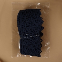 Кружево гипюровое, 78 мм &times; 11 &plusmn; 1 м, цвет тёмно-синий