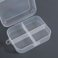 Органайзер для хранения, с крышкой, 4 секции, 12 &times; 9 &times; 4,5 см, цвет прозрачный