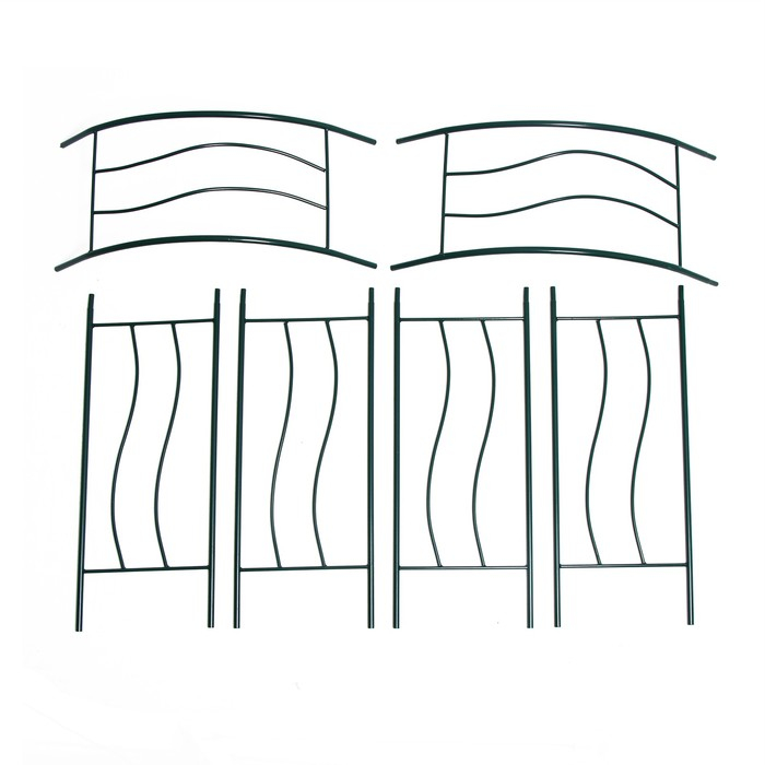 Арка садовая, разборная, 240 &times; 125 &times; 36,5 см, металл, зелёная, &laquo;Волна&raquo;