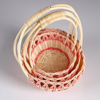 Набор корзин, 3 шт, 23&times;12/38 см, 21&times;11/37 см, 19&times;10/36 см, ротанг