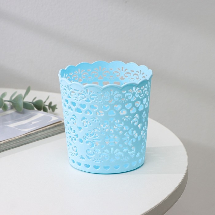 Корзина для хранения &laquo;Кружевной узор&raquo;, пластик, 9,8&times;9,8&times;10 см, цвет МИКС