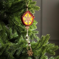 Ёлочная игрушка «Домик со снежинкой», от батареек, свечение тёплое белое Ёлочная игрушка «Домик со снежинкой», от батареек, свечение тёплое белое