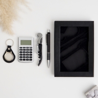 Набор подарочный 4в1 (ручка, калькулятор, брелок, штопор с открывалкой)