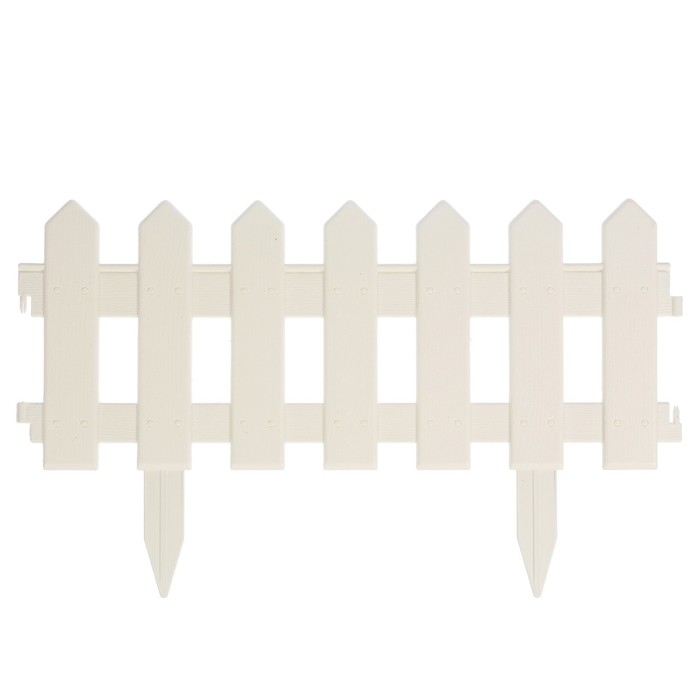 Ограждение декоративное, 30 &times; 196 см, 4 секции, пластик, белое, &laquo;Палисадник&raquo;