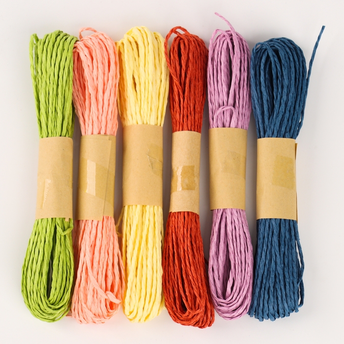 Рафия &laquo;Долина&raquo;, длина 1шт. &mdash; 10 м., набор 6 шт., цвет МИКС