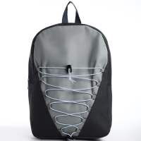 Рюкзак школьный текстильный со шнуровкой, 38х29х11 см, серый