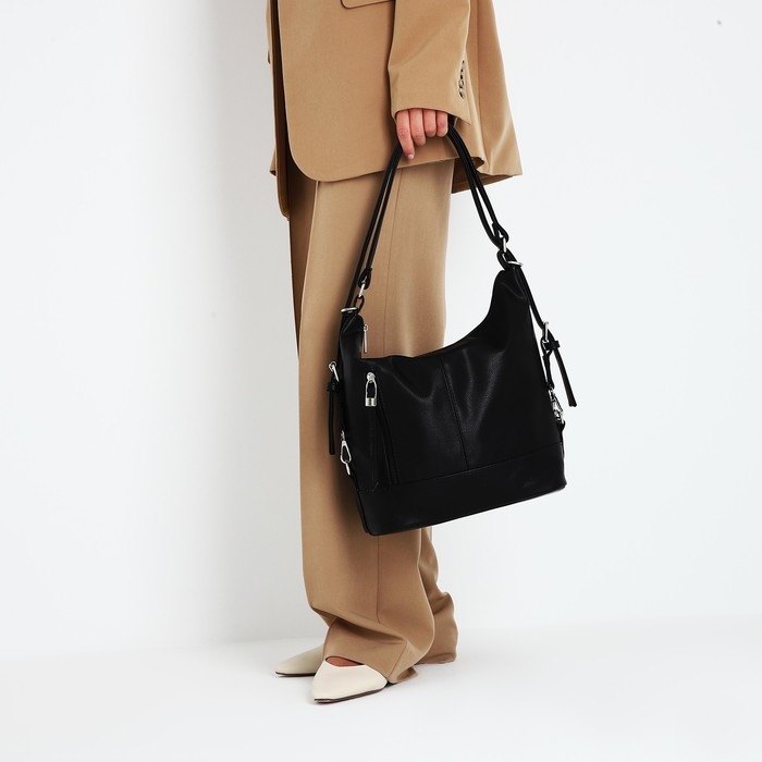 Сумка-тоут на молнии, цвет чёрный Сумка-тоут на молнии, цвет чёрный