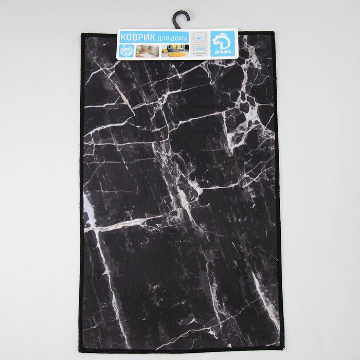 Коврик для дома Доляна «Мрамор», 50×80 см, цвет чёрный Коврик для дома Доляна «Мрамор», 50×80 см, цвет чёрный