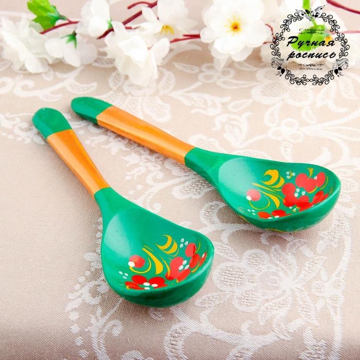 Ложка «Зеленушка», салатная, 6×21, хохлома Ложка «Зеленушка», салатная, 6×21, хохлома