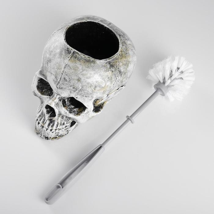 Подставка под ёрш Подставка под ёрш "Череп" 16х15х22см (ершик пластик)