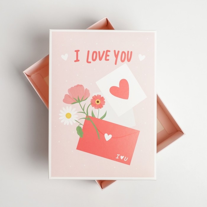 Коробка подарочная складная, упаковка, &laquo;Любовное письмо&raquo;, 21 х 15 х 7 см