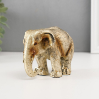 Сувенир полистоун "Золотой слон" 8,7х13х7 см