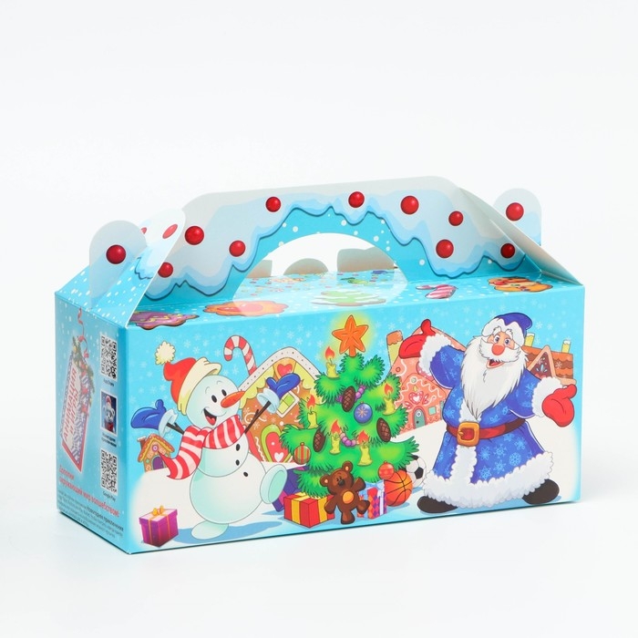 Новый год. Подарочная коробка, С Новым годом Новый год. Подарочная коробка, С Новым годом"Сладкий пончик" с игрой и анимацией 25*9,5*11 см.