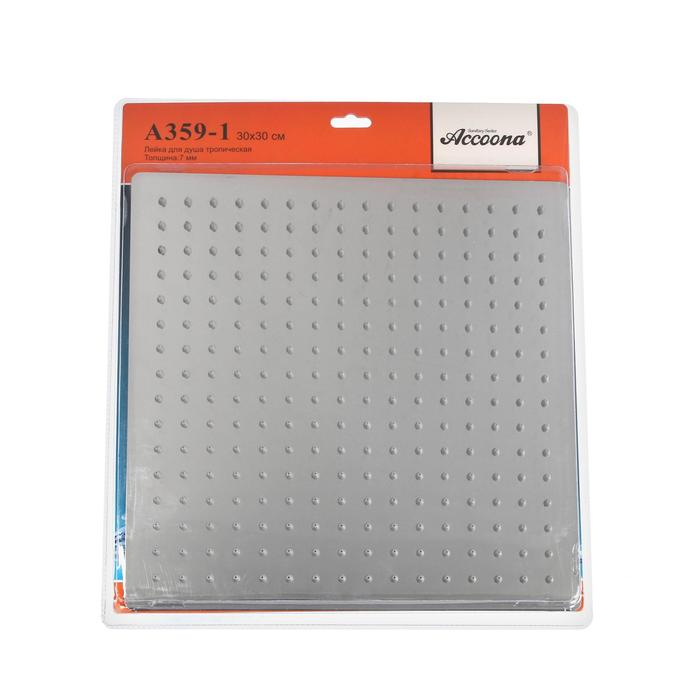 Душевая лейка Accoona A359-1, тропическая, 30х30 см, нержавеющая сталь, хром Душевая лейка Accoona A359-1, тропическая, 30х30 см, нержавеющая сталь, хром