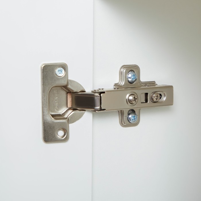 Пенал для ванной комнаты низкий "Валетта" 2 ниши, белый/белый матовый, 20х19х95см