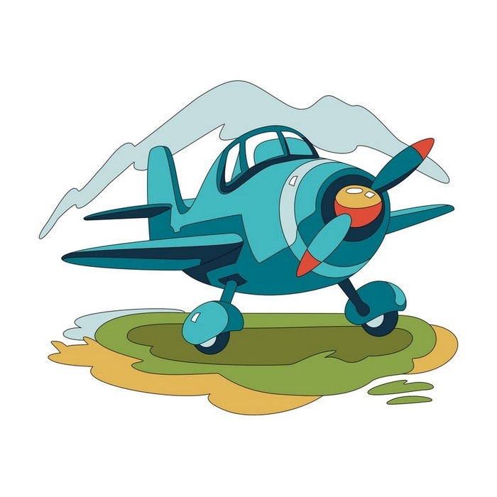 Картина по номерам детская &laquo;Самолет&raquo;, холст на подрамнике, 20 &times; 20 см