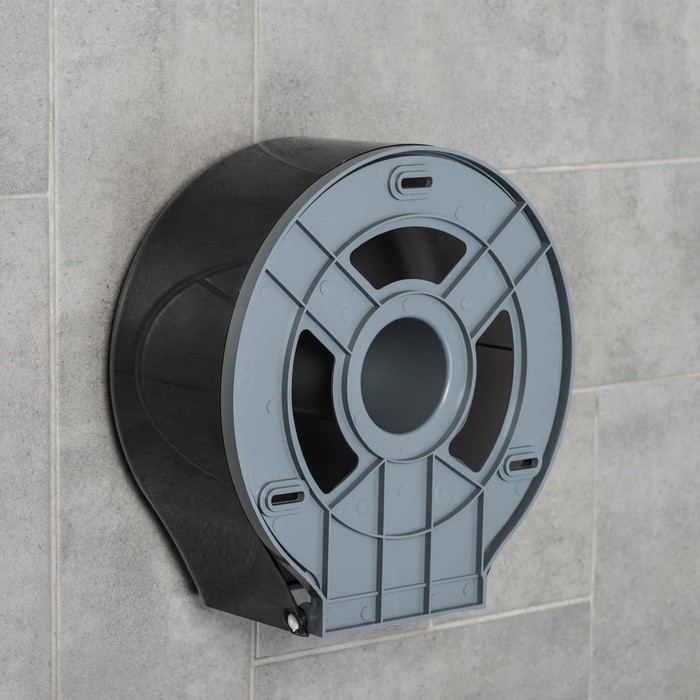 Диспенсер туалетной бумаги, 28&times;27,5&times;12 см, втулка 6,5 см, пластик, цвет чёрный