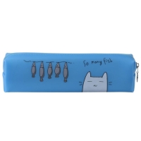 Пенал школьный на молнии силиконовый "Кот", МИКС Пенал школьный на молнии силиконовый "Кот", МИКС