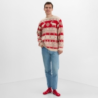 Новый год. Джемпер вязаный KAFTAN Scandinavia размер 52, красный Новый год. Джемпер вязаный KAFTAN Scandinavia размер 52, красный