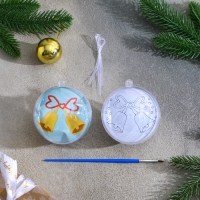 Ёлочное украшение под раскраску &laquo;Колокольчики&raquo; размер: 8 см; 2 шт., кисть