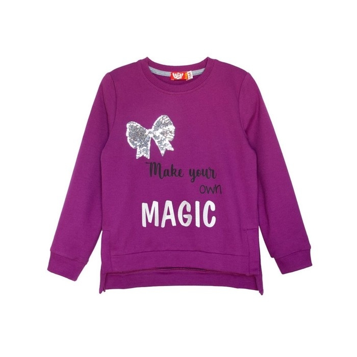 Свитшот для девочки, цвет сливовый, рост 98 см