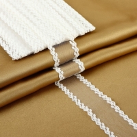 Кружево на сетке, 45 мм &times; 14 &plusmn; 1 м, цвет белый