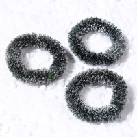 Декор &laquo;Новогодний венок&raquo;, набор 3 шт., размер 1 шт. &mdash; 6,5 см, цвет тёмно-зелёный